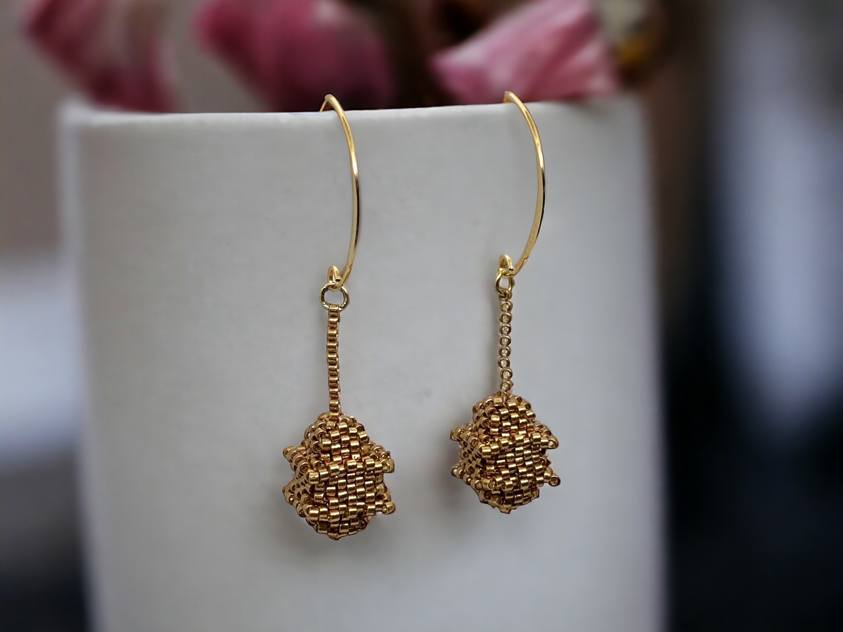 Unique Lantern Shape Beaded Earrings