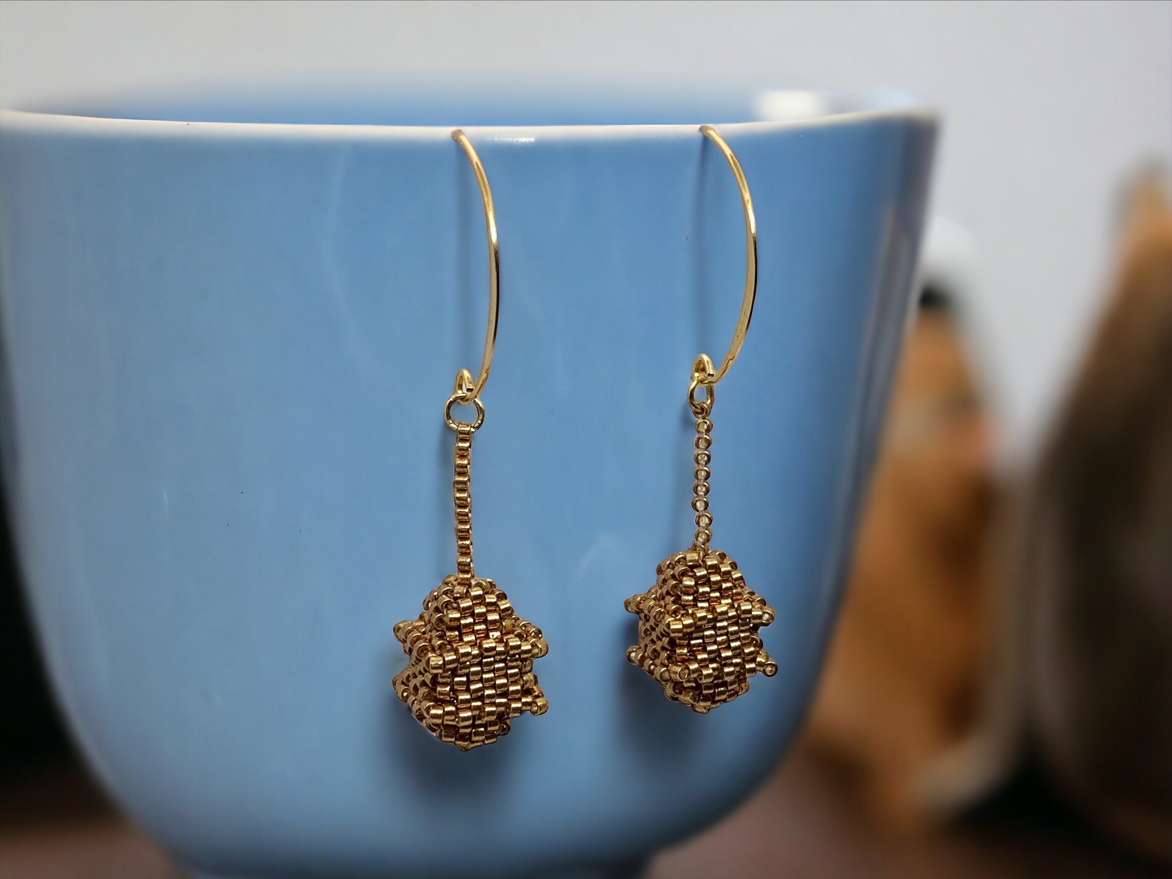 Unique Lantern Shape Beaded EarringsH