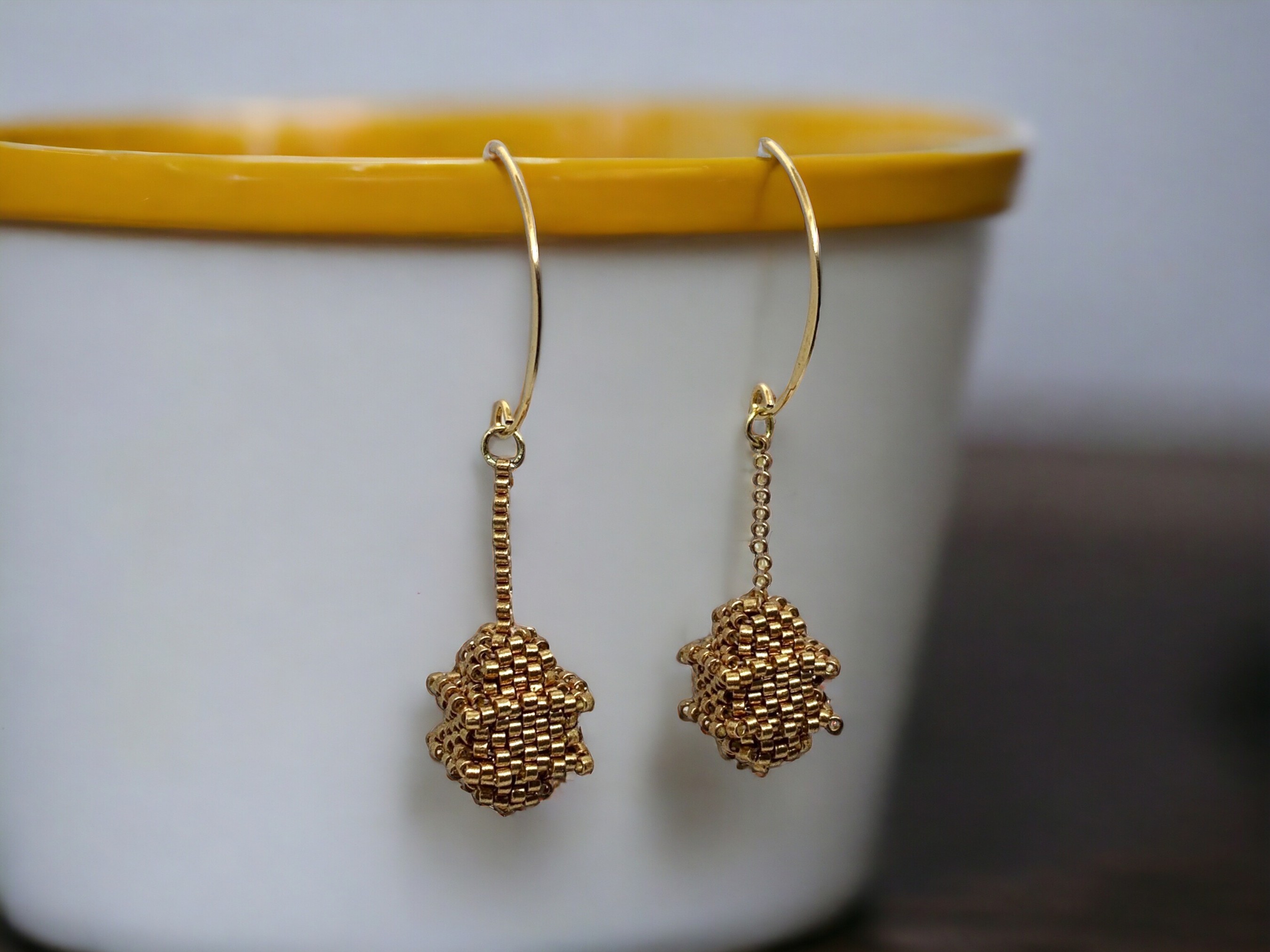 Lantern Shape Beaded Earrings 
