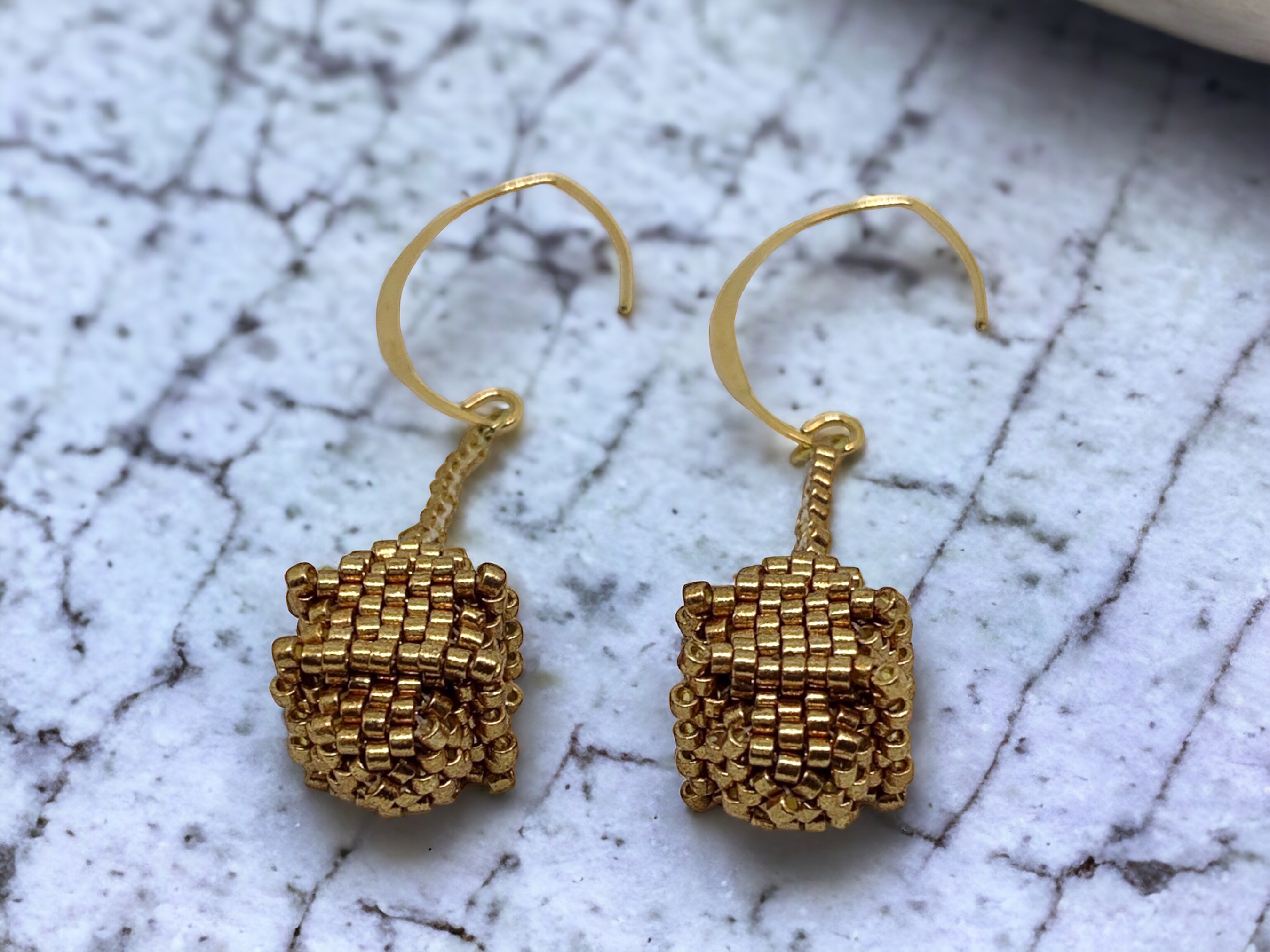 Unique Lantern Shape Beaded Earrings