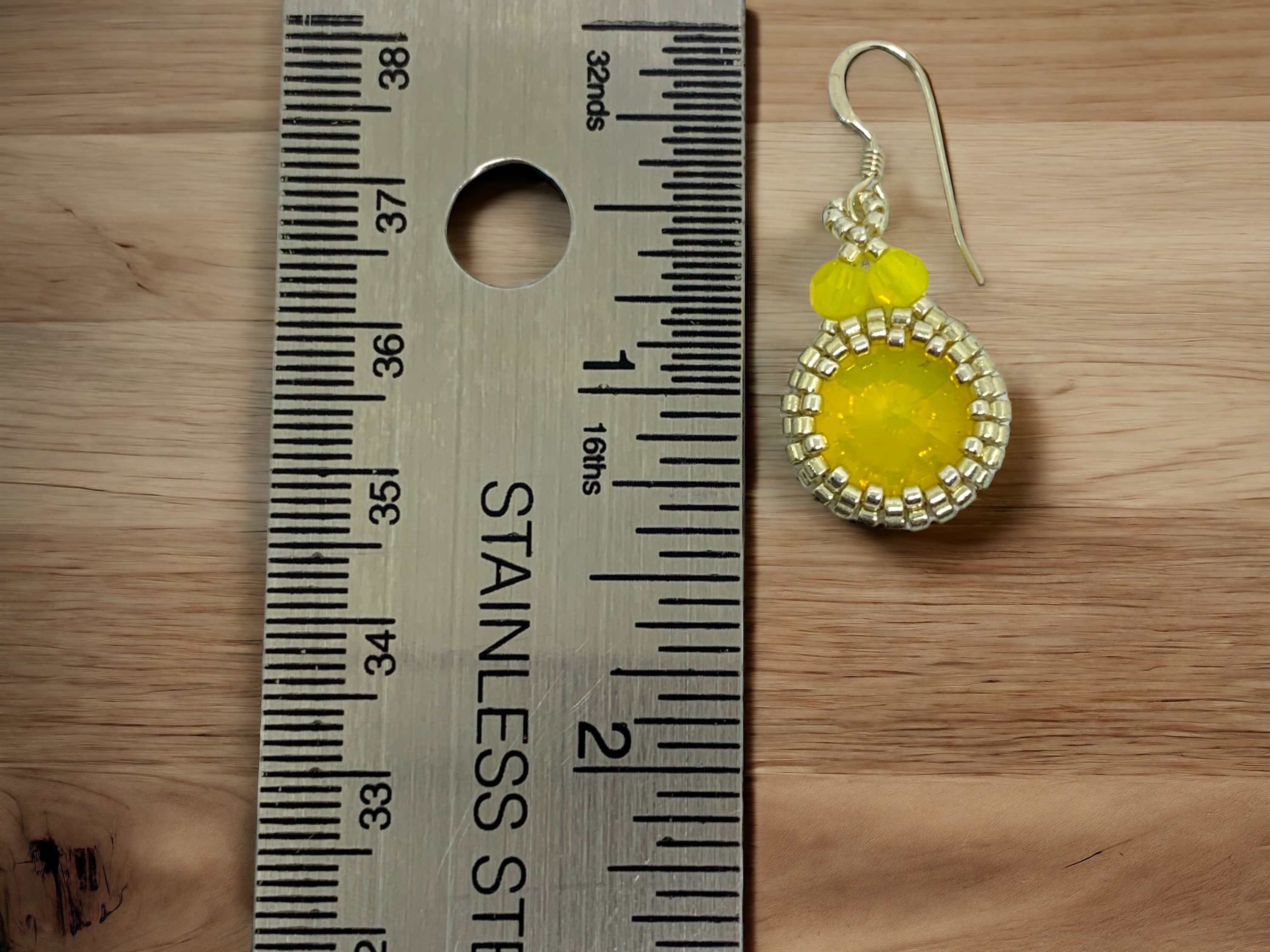 Elegant Earrings with Yellow Opal Swarovski Crystals